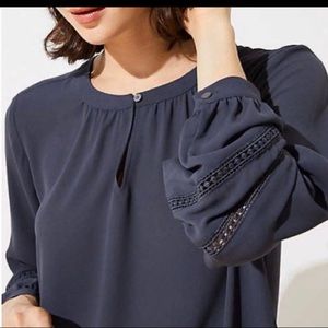 Loft Eyelet Trim Tunic Blouse